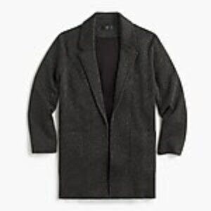 J. Crew Sparkly Sophie open-front sweater blazer in black, size M